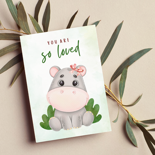 Affirmation with Cute Hippo