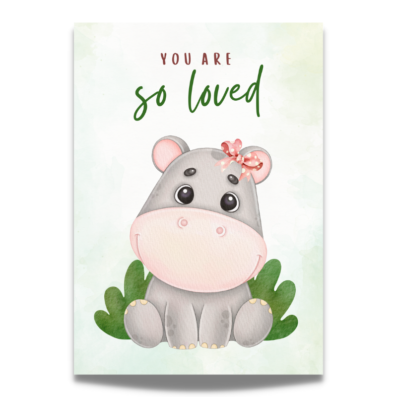 Affirmation with Cute Hippo