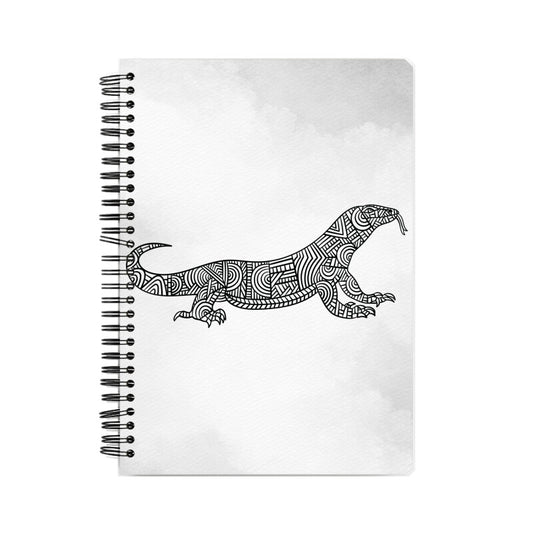 Komodo Dragon - Mandala Design Front Cover Notebook