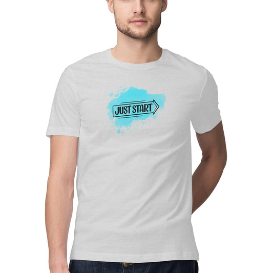 "Just Start" - Motivational - Half Sleeve Graphic T-shirt
